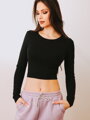 Bavlněný CROP TOP VSB AMI černý 