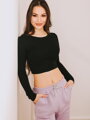 Bavlněný CROP TOP VSB AMI černý 