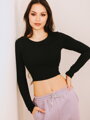 Bavlněný CROP TOP VSB AMI černý