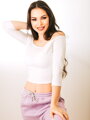 Bavlněný CROP TOP VSB MARY bílý/černý 