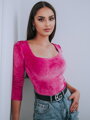 Dámské tričko s výstřihem VSB22 VELUR HELA dark pink