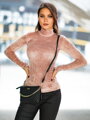 Dámský rolák VSB22 VELUR dusty pink