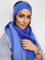 Luxusní teplákový VSB set šála + čelenka modrá