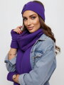 Luxusní teplákový VSB set šála + čelenka fialová