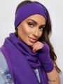 Luxusní teplákový VSB set šála + čelenka fialová