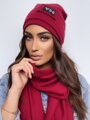 Luxusní teplákový VSB set šála + čepice bordó