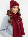 Luxusní teplákový VSB set šála + čepice bordó