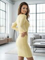 Dámské VSB šaty vroubkované s knoflíkem VIKTORIE žluté