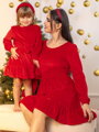 Šaty máma a dcera VSB VELVET RED