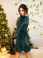 Velurové šaty VSB VELVET SMARAGD