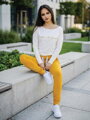 Dámská tepláková souprava VSB11 hořčicová + bílá