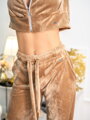 Dámská crop-top velurová VSB NORA mikina beige