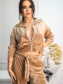 Dámská crop-top velurová VSB NORA mikina beige