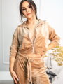Dámská crop-top velurová VSB NORA mikina beige