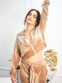 Dámská crop-top velurová VSB NORA mikina beige