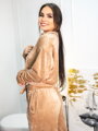 Dámská crop-top velurová VSB NORA mikina beige