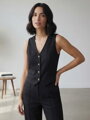 Dámská elegantní černá vesta VSB LEMI