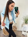 Dámská babyblue vesta v croptop střihu 