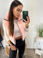 Stylová dámská croptop vesta losos 