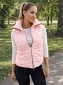 Stylová dámská croptop vesta losos 
