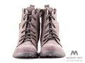 Dámské kožené boty na zimu Kotnik výše 04 šedá army