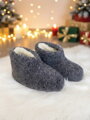 Kotníkové nízké papuče z ovčí vlny teploučké model 104 šedé
