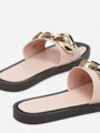 Dámské pryžové pantofle se zlatou aplikací HM3005 pink