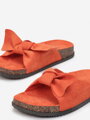Dámské pantofle s mašlí oranžové 2033