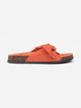 Dámské pantofle s mašlí oranžové 2033