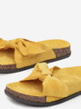 Žluté dámské pantofle s mašlí na léto 2033X-49 