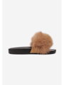 Pohodlné pantofle s pravou kožešinou 8080 CAMEL