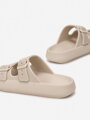 Trendy dámské pantofle 3752-42 na řemínek béžové 