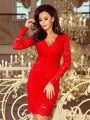 Krajkové dámské šaty 170-6 červená