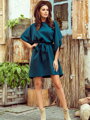 Dámské společenské šaty oversize 287-2 smaragdově zelené 