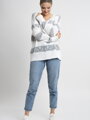 Dámský pletený pulovr COSMO bílo šedý