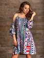 Dámské šaty na léto VS-SA 1907 oversize geometrický vzor 