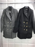 Přechodný dámský kabát MSF02 šedý/černý