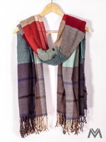 Damen,Strickschal, Winter Baum, Weihnachten, mit Bommeln, aus echtem Pelz, gestrickt, schwarz, Weihnachtsbaum, beige, braun, rot, mit fransen