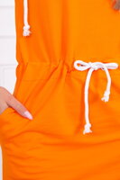 Sportovní mikinové šaty s kapucí oranžový neon