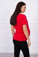 Dámské těhotenské tričko červené 2992