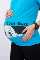 Dámské těhotenské tričko tyrkysové 2992