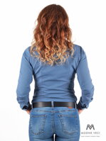 Sportovně-elegantní košile v jeansovém vzhledu s tečkami VS-DK 1736 