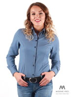 Sportovně-elegantní košile v jeansovém vzhledu s tečkami VS-DK 1736 