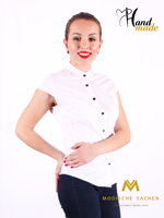 Bílá dámská košile s mašlí Slim Fit VS-DK1717