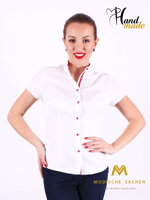Bílá dámská košile s mašlí Slim Fit VS-DK1718