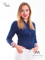 Tmavě modrá dámská košile Slim Fit VS-DK1604 