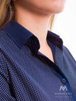 Tmavě modrá puntíková dámská košile Slim-Fit VS-DK1606