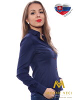 Tmavě modrá dámská košile Slim Fit VS-DK1604 