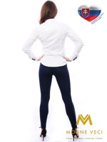Bílá dámská košile s tečkovaným lemem Slim-Fit VS-DK1610