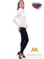 Bílá dámská košile s květinovým límcem Slim-Fit VS-DK161